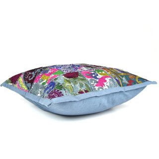 Grijs patchwork kussen