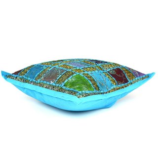 Blauw turquoise kussentje