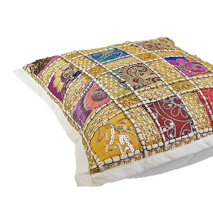 Oosters wit sierkussen met goud en glitter