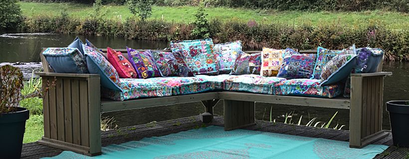 Blij inch levering Mooie kleurrijke matraskussens voor op een palletbank of tuinbank - Merel  in Wonderland