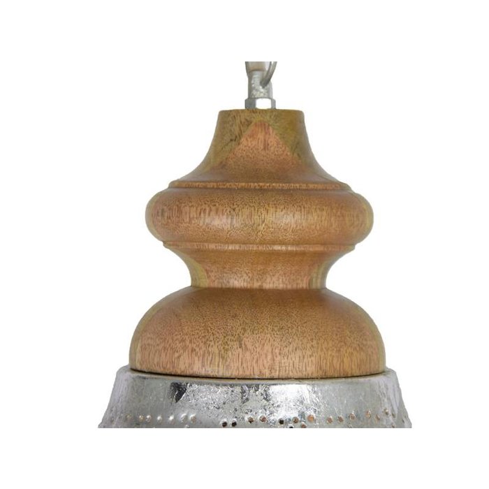 Zilveren filigrain eettafellamp met hout