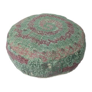 Groen rond vloerkussen