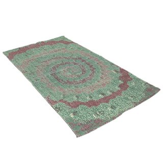 Kelim vloerkleed groen met bruin