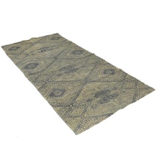 Kelim vloerkleed  grijs met groen