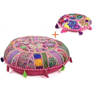 Oosterse poefen set roze