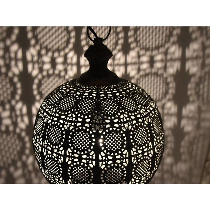 Oosterse hanglamp bruin goud bollamp