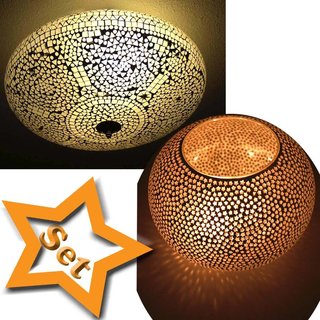 Plafondlamp + waxinelichthouder