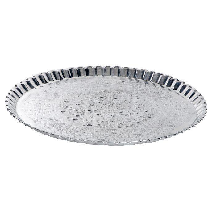 Grote ronde zilveren schaal