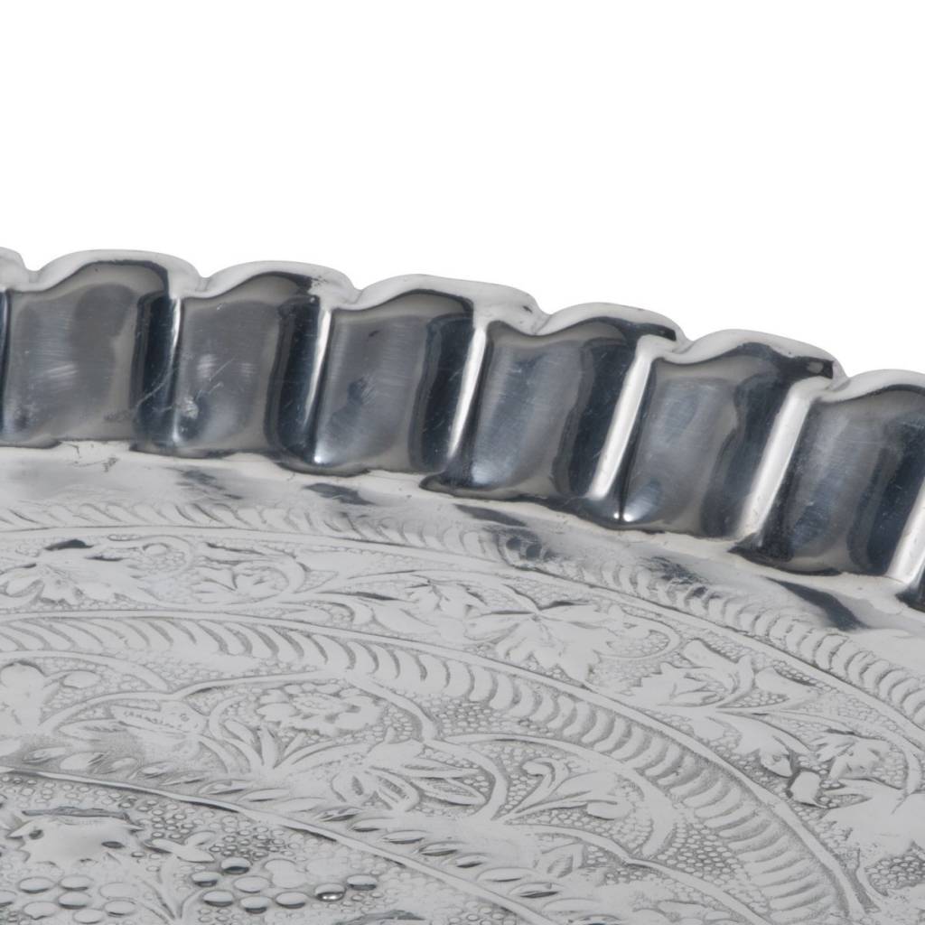 Grote ronde zilveren schaal