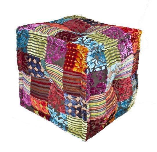 Poef vierkant patchwork