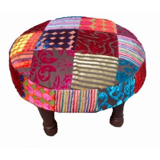 Ronde oosterse patchwork kruk