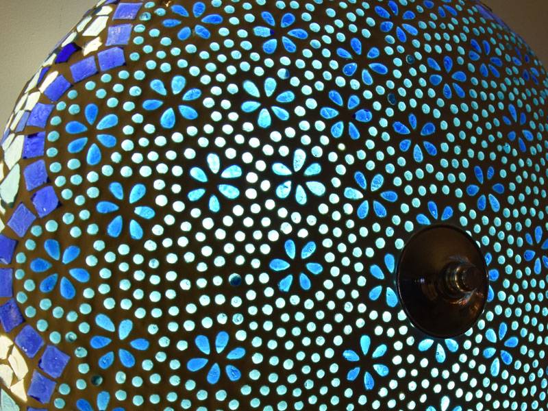 Turquoise bloemen plafonniere