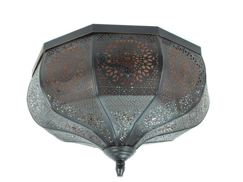 Orientaalse plafonniere zwart koper filigrain