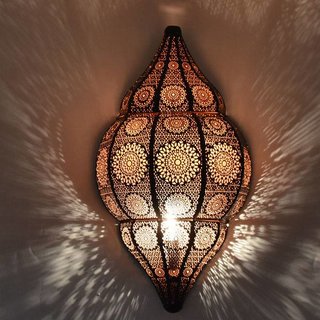Zwart koperen wandlamp