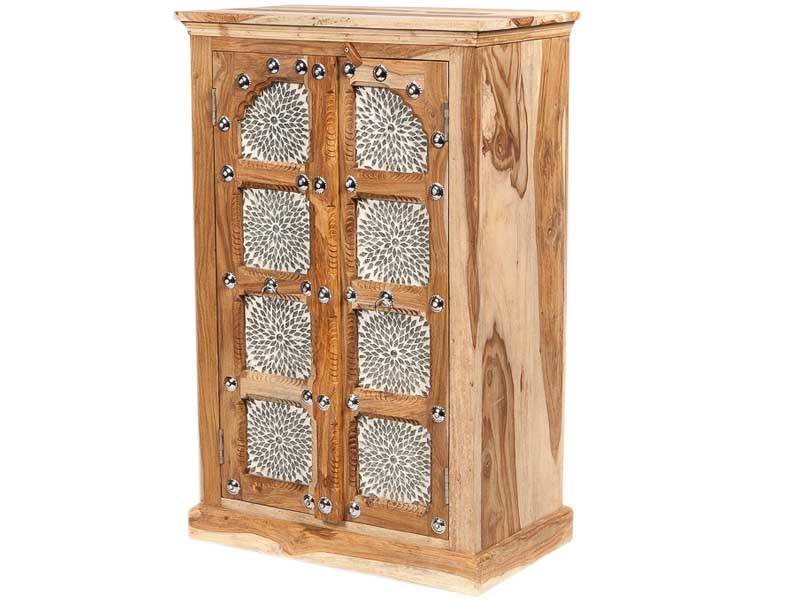 Kast India zilverbeslag transparant