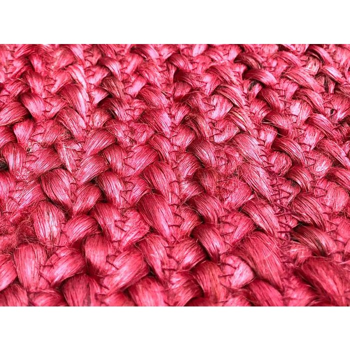 Zacht roze jute rond vloerkleed