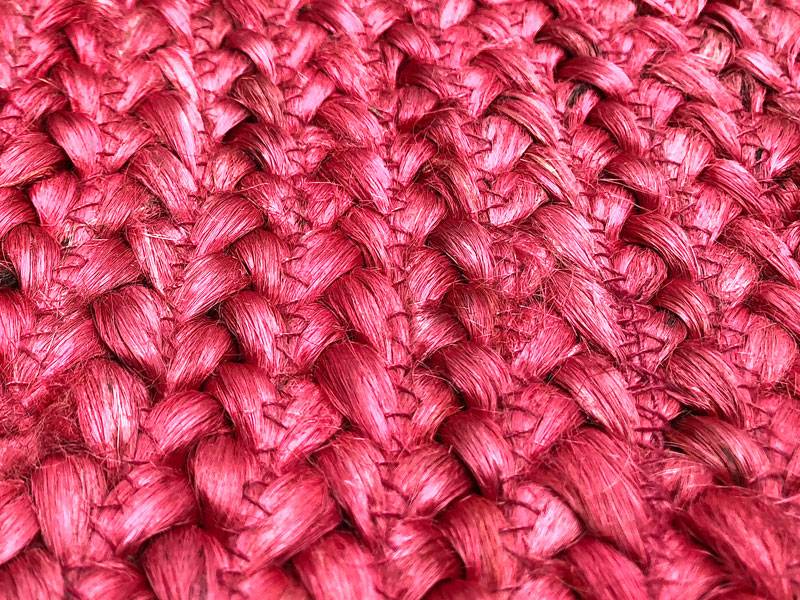 Zacht roze jute rond vloerkleed