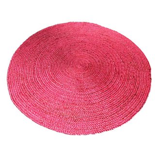 Zacht roze jute vloerkleed
