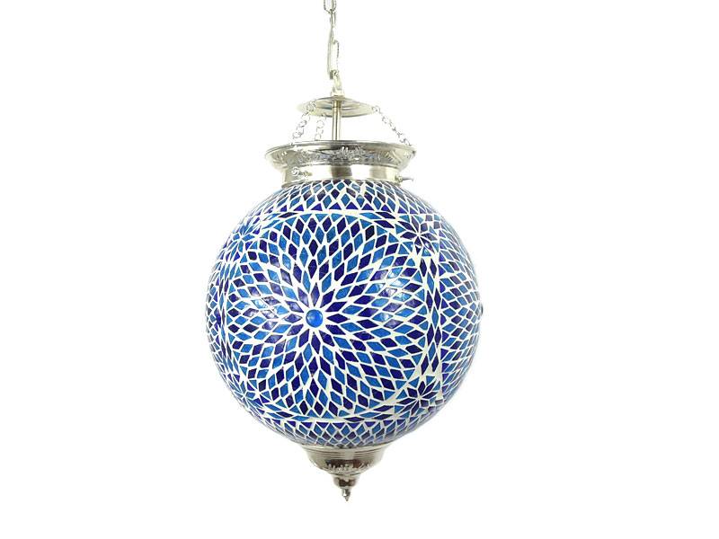 Oosterse hanglamp blauw mozaïek turkisch design