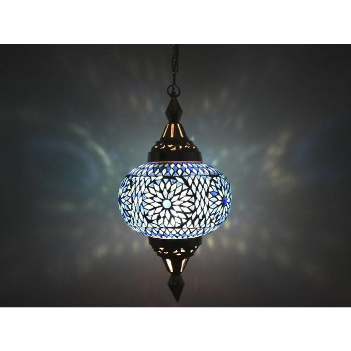 Nederigheid nood stof in de ogen gooien Oosterse hanglamp mozaïek Turks blauw - Merel in Wonderland