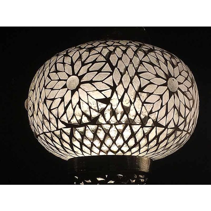 Oosterse hanglamp wit mozaïek - lamp - in Wonderland