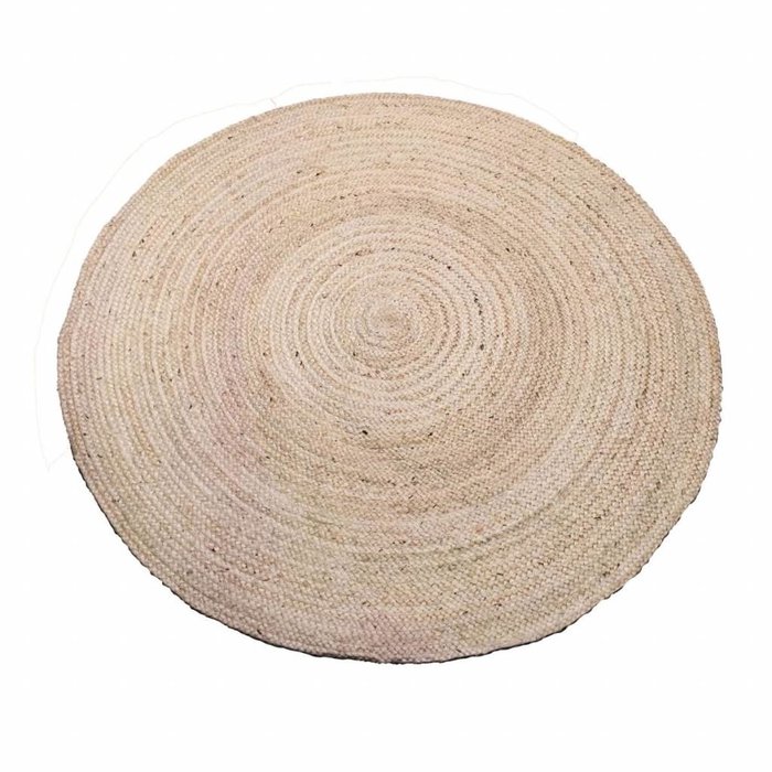 Wit jute vloerkleed rond