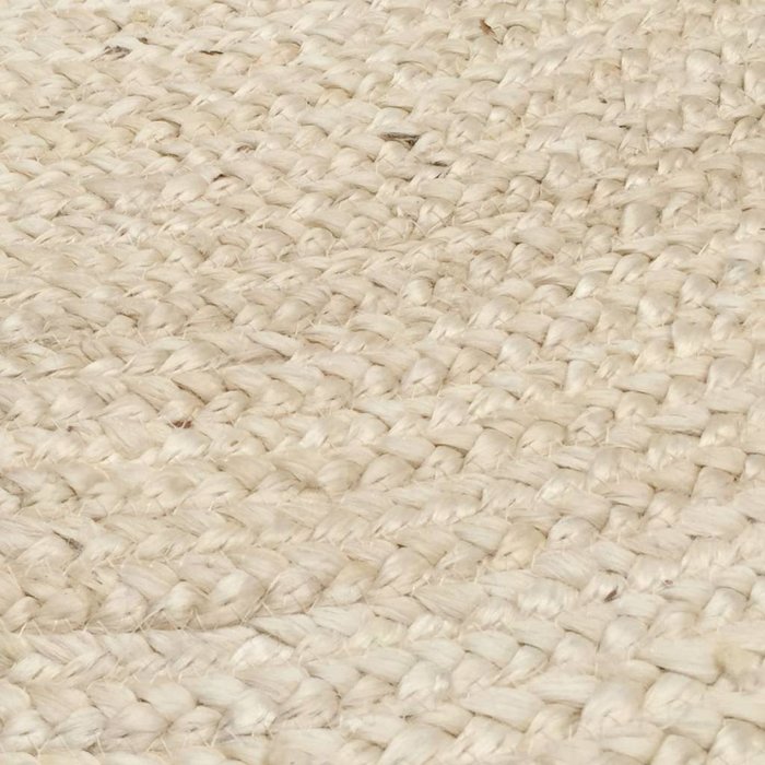 Wit jute vloerkleed rond