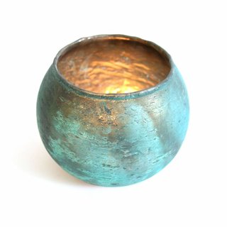 Turquoise mat waxinelicht