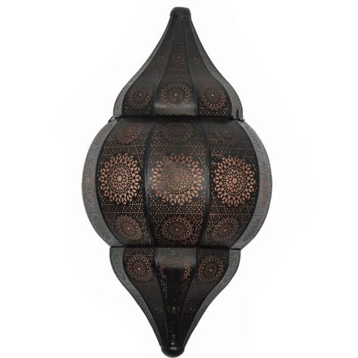 Filigrain wandlamp zwart koper