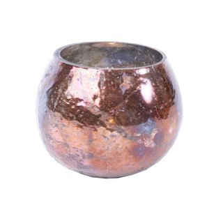 Glazen roze rond waxinelicht