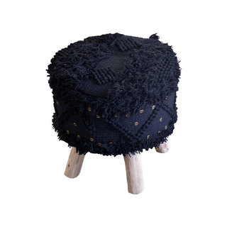 Zwart wollen krukje Marrakech