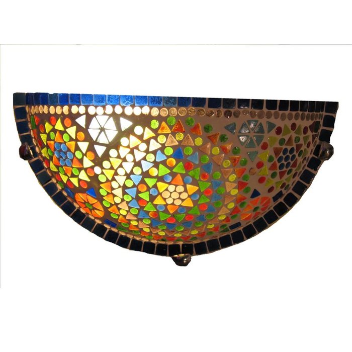 Mooie oosterse wandlamp glasmozaïek multi colour traditioneel design
