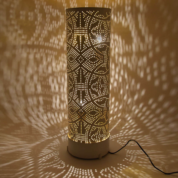 Oosterse filigrain vloerlamp wit goud