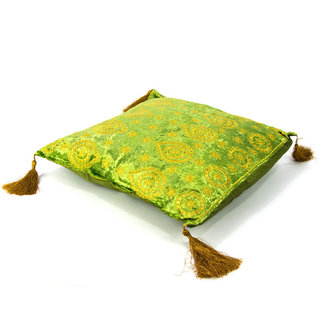 Groen fluwelen kussen