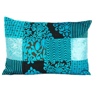 Turquoise Patchwork kussen