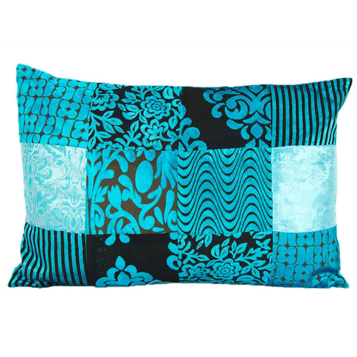 Turquoise Patchwork kussen