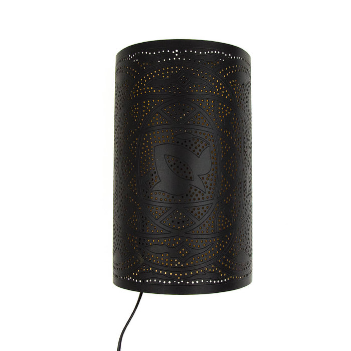 Mat zwarte oosterse wandlamp