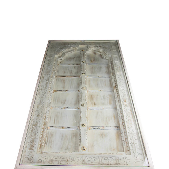 Oosterse witte salontafel met oude deuren