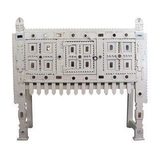 Witte bohemian kast met spiegels