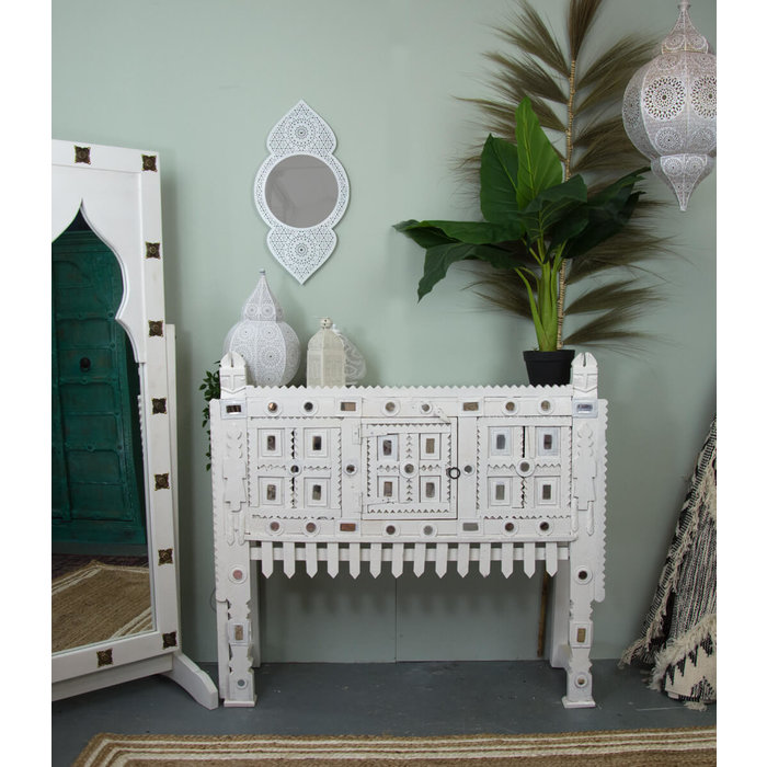 Witte bohemian kast met spiegels