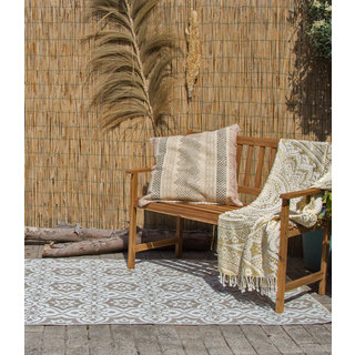 Wonder Rugs Taupe wit brocante buitenkleed