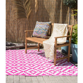 Wonder Rugs Fuchia wit buitentapijt