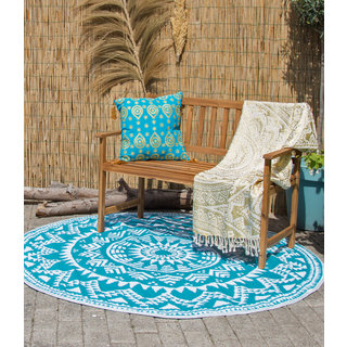 Wonder Rugs Rond turquoise tuincarpet