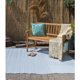 Buitenkleed lichtblauw grafisch