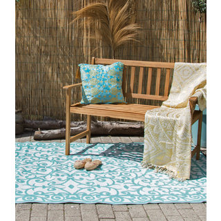 Wonder Rugs Buitenkleed Engels design turquoise