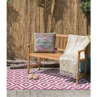 Wijnrood grafisch tuintapijt