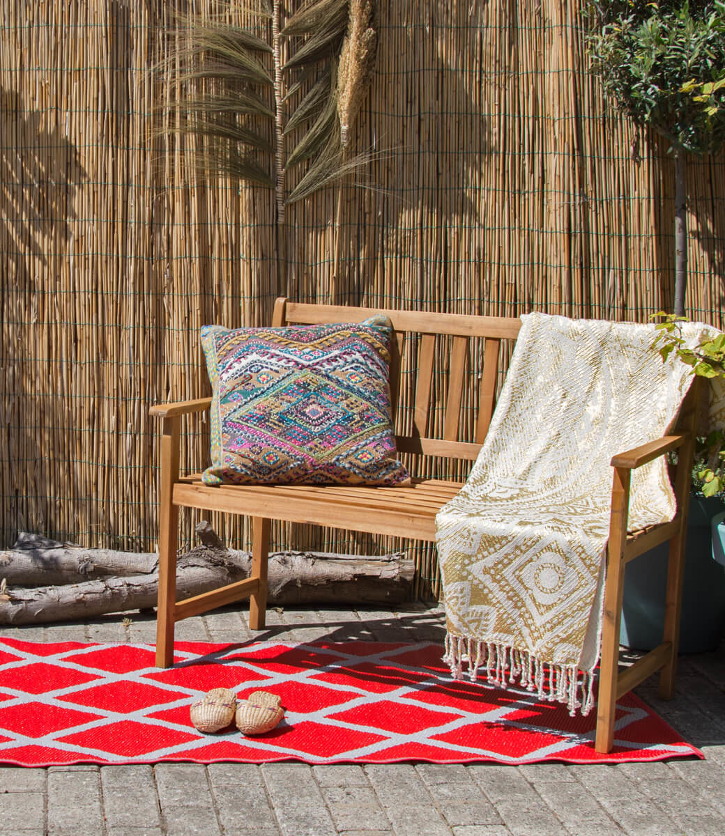 Rood met grijs grafisch tuinkleed