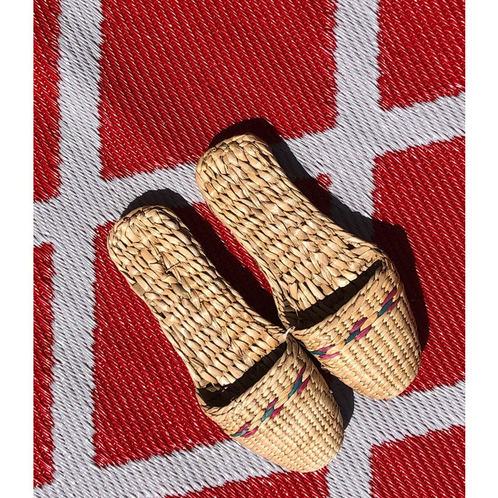 Rood met grijs grafisch tuinkleed