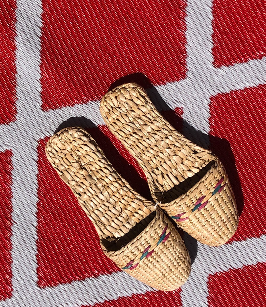 Rood met grijs grafisch tuinkleed