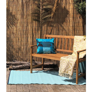 Buitenkleed turqoise wit